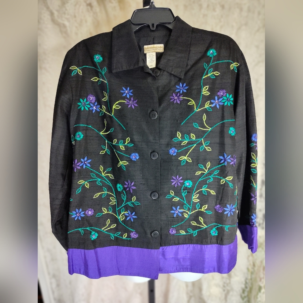 Coldwater Creek Black Purple Jacket